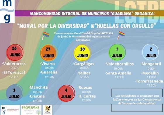 Calendario de actividades en la comarca.