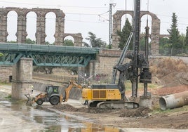 Obras en Mérida para la duplicación de las vías hasta la estación de Aljucén.
