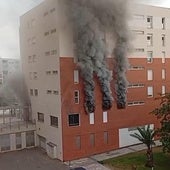 Incendio en el barrio del Cerro Gordo, en Badajoz.