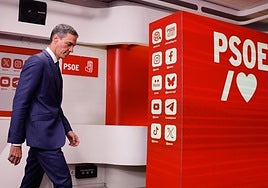 Pedro Sánchez, presidente del Gobierno, en Ferraz