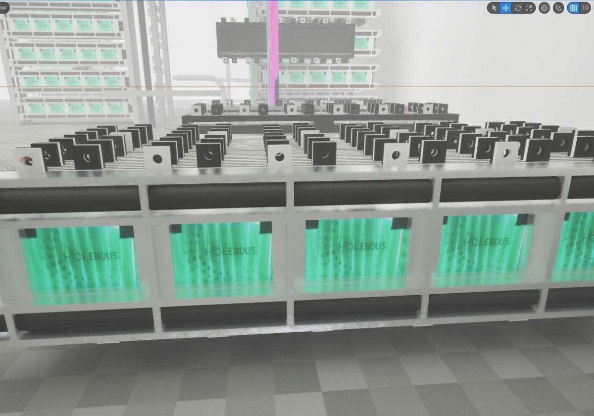 Muestra de electrolizadores que se crean en Lobón, ahora en escasa cantidad. Allí habrá en 2026 una fábrica.