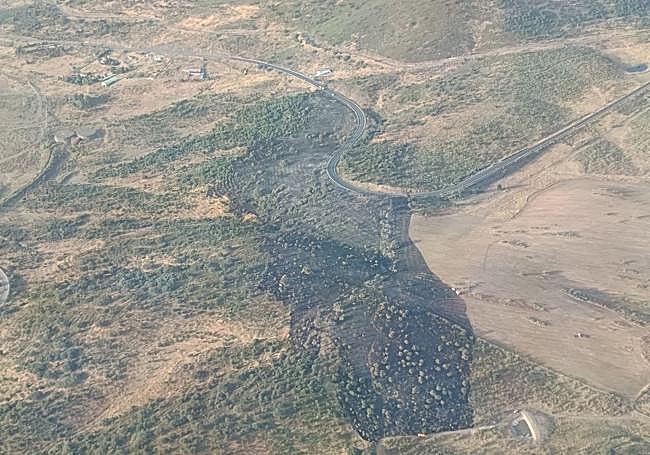 Extensión quemada por el fuego.