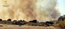 Incendio en Monterrubio del pasado 8 de junio.