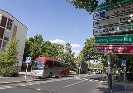 Zona donde se produjo el siniestro en la Avenida de la Hispanidad.