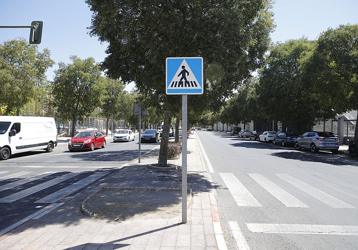 Un paso de peatones en la avenida de la Hispanidad en una imagen de archivo.