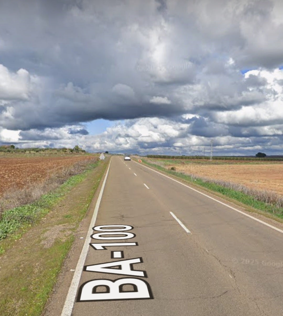 Carretera BA-100 a la altura del kilómetro 15.