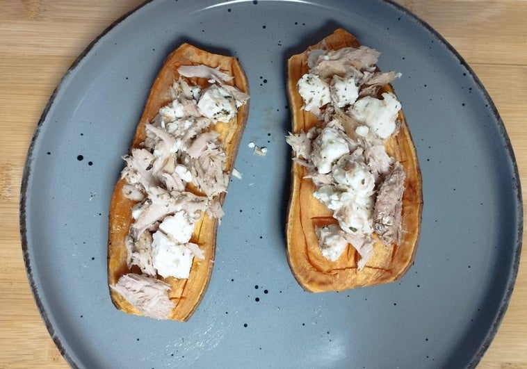 Cena antiinflamatoria con boniato y melva