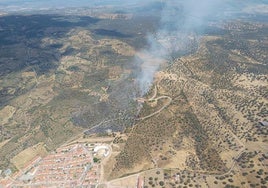 Vista aérea del incendio