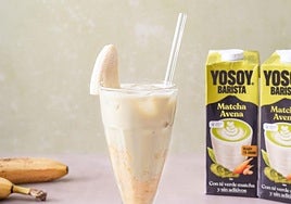 Batido sabor matcha con plátano