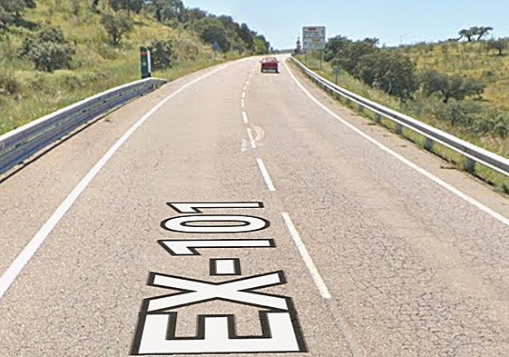 Punto kilométrico 25 de la EX-101.