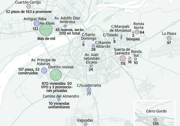 Badajoz crece con más de 3.000 viviendas de promoción privada y pública