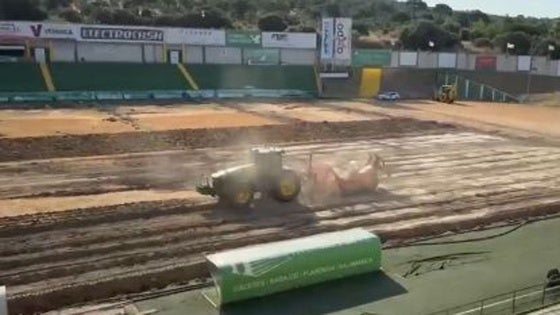 El Príncipe Felipe sigue inmerso con las obras de acondicionamiento del nuevo césped.