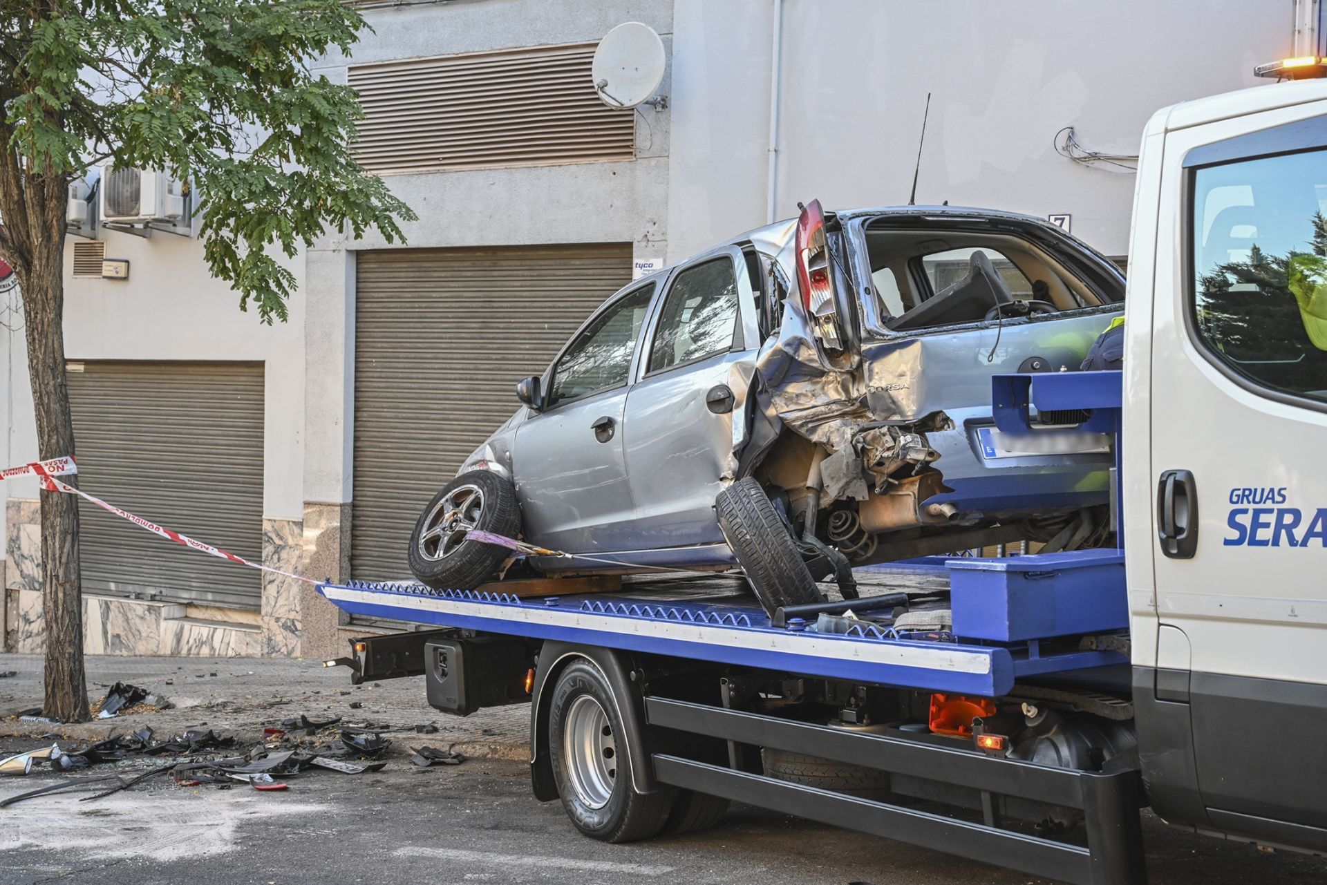 Así ha quedado el coche tras el accidente en Suerte de Saavedra