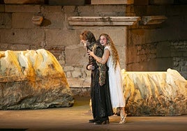 Representación de 'Ifigenia' en el Teatro Romano de Mérida.