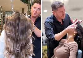 Elías Guerrero trabajando en su salón