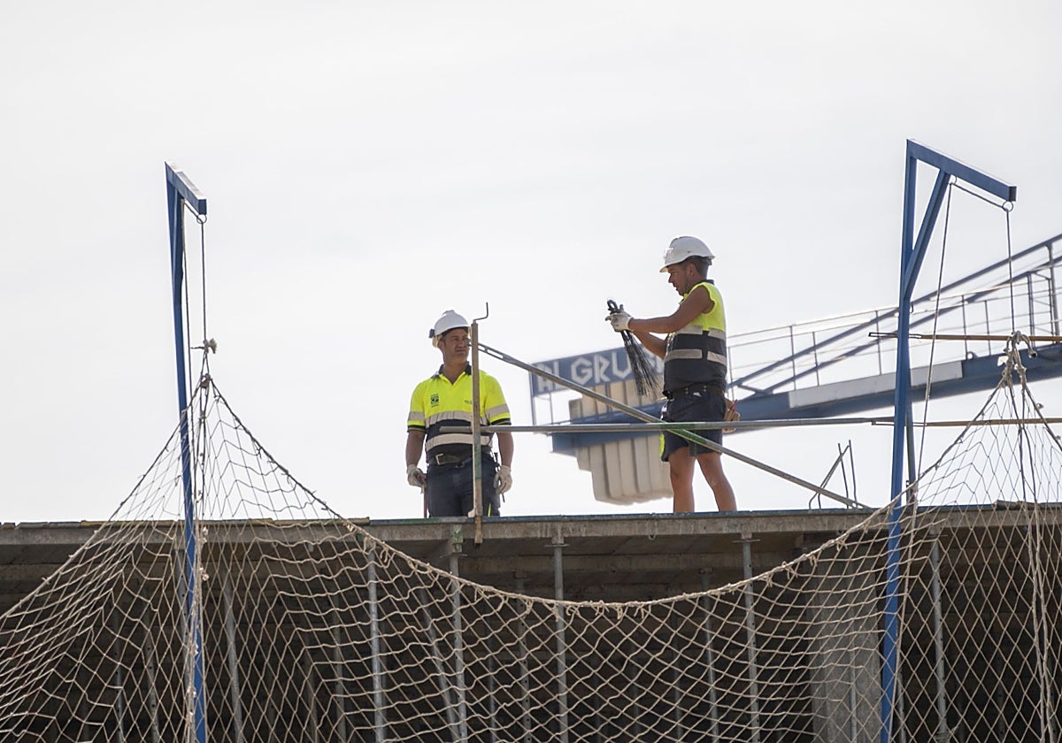 Trabajadores de la construcción en Badajoz