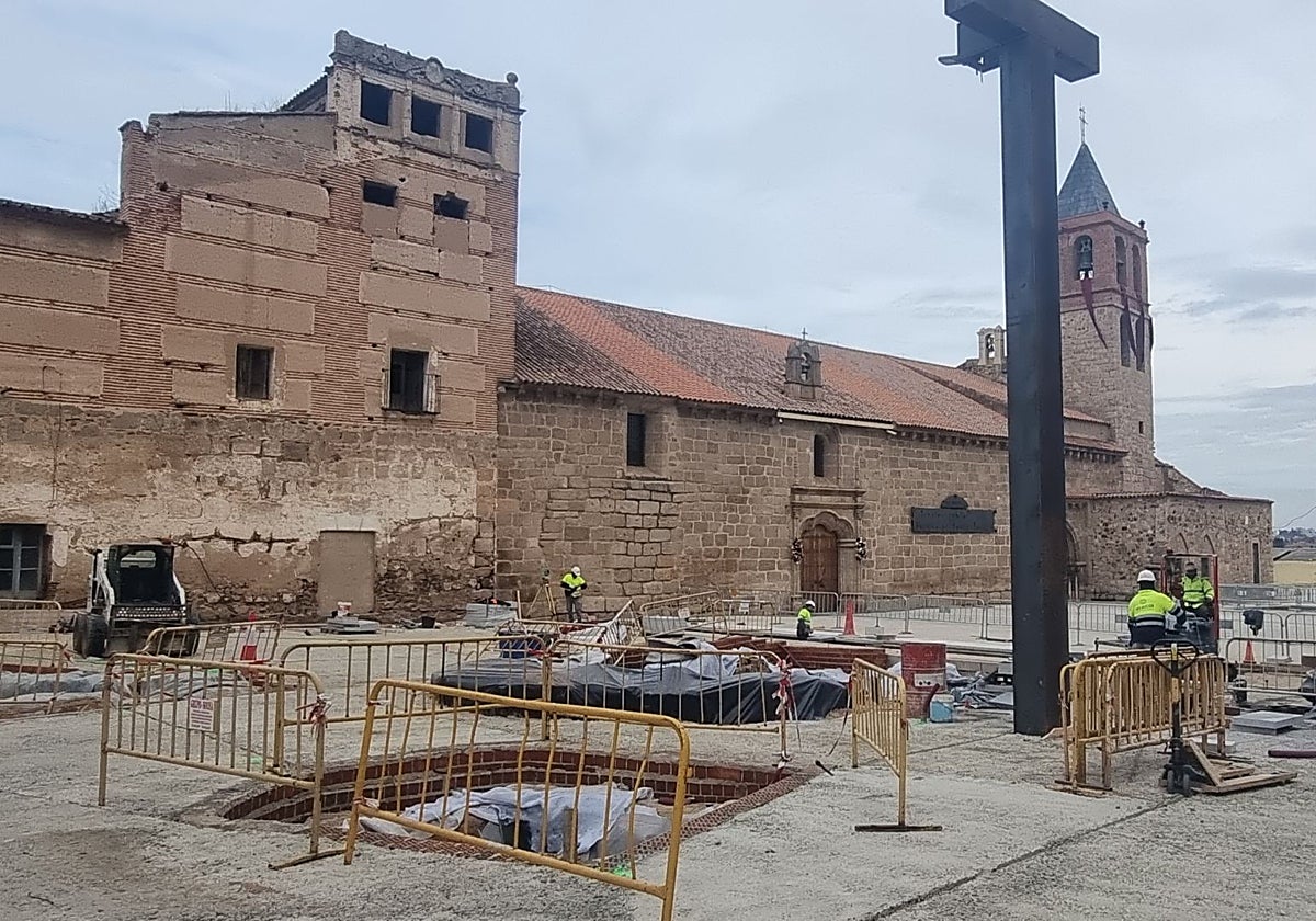 Restos en la plaza de Santa Eulalia, que serán integrados.