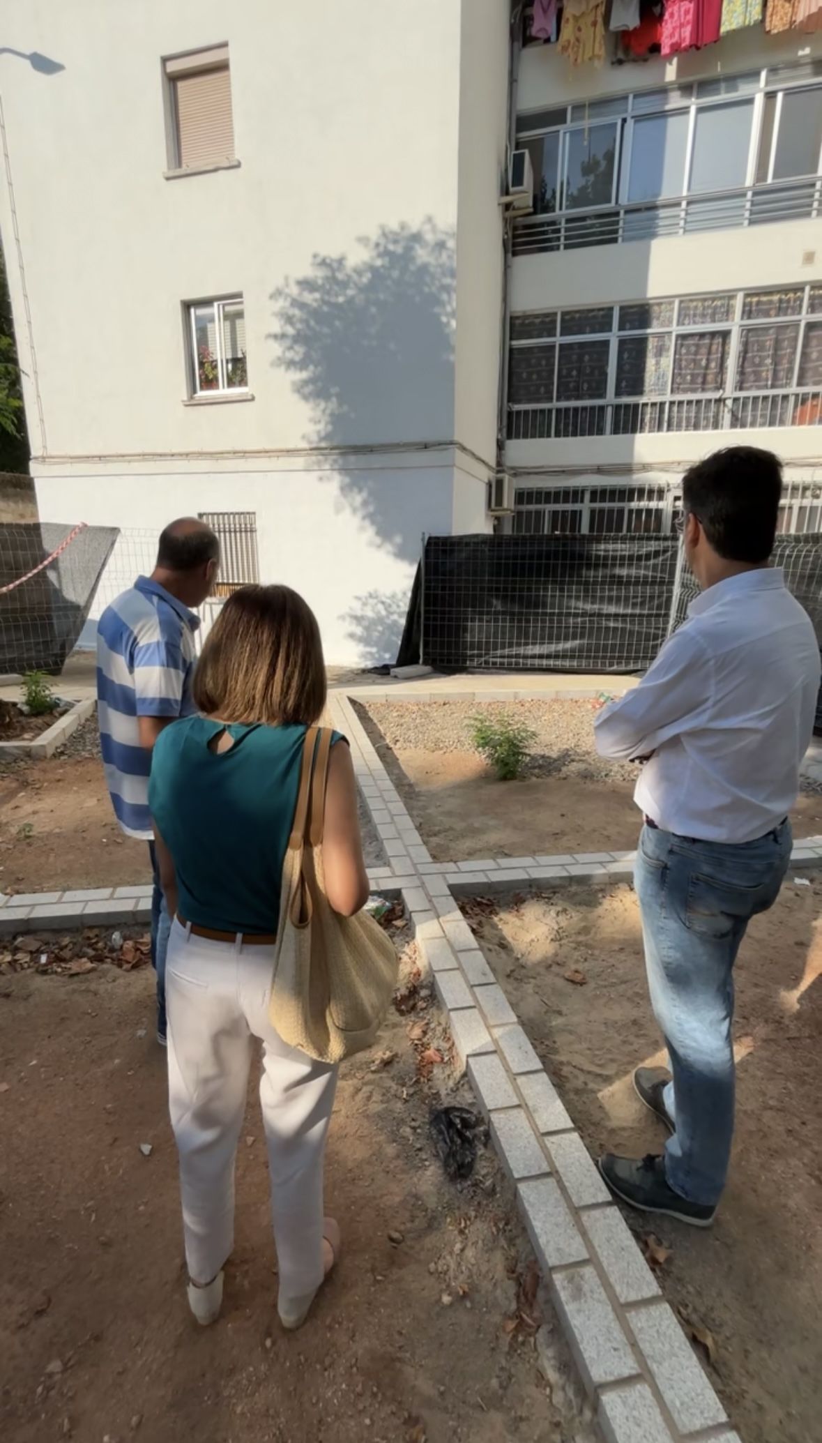 Trabajos la semana pasada en una de las plazoletas.