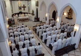 Encuentro de los sacerdotes en el seminario San Atón de Badajoz