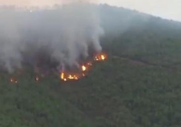 El incendio de Las Hurdes, a vista de dron