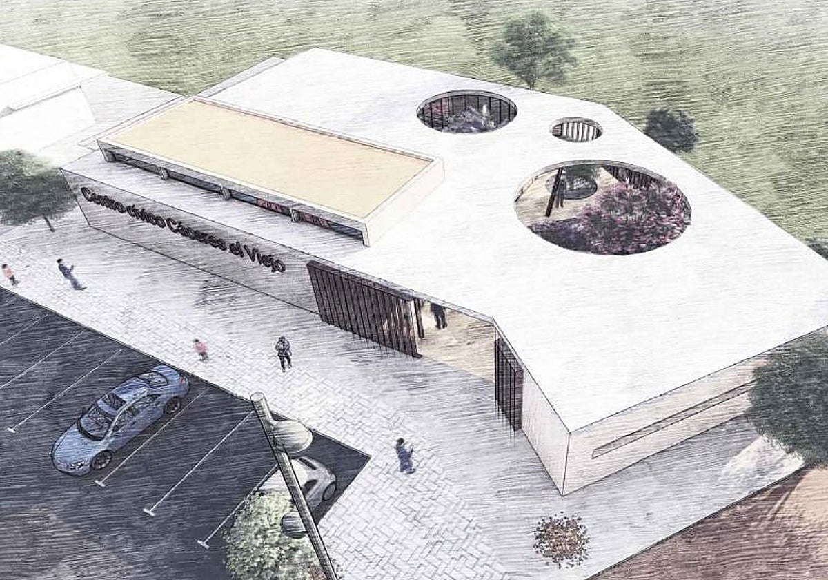 Recreación del centro cívico de Cáceres el Viejo, cuyo proyecto se presentó en enero de 2023.