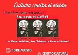 Cartel de la lectura dramatizada el próximo sábado en el centro cultural de Nueva Ciudad.