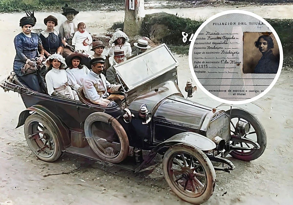 El coche de la familia Rincón y el carné de María.