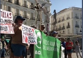La manifestación organizada en la plaza del Sol de Madrid.