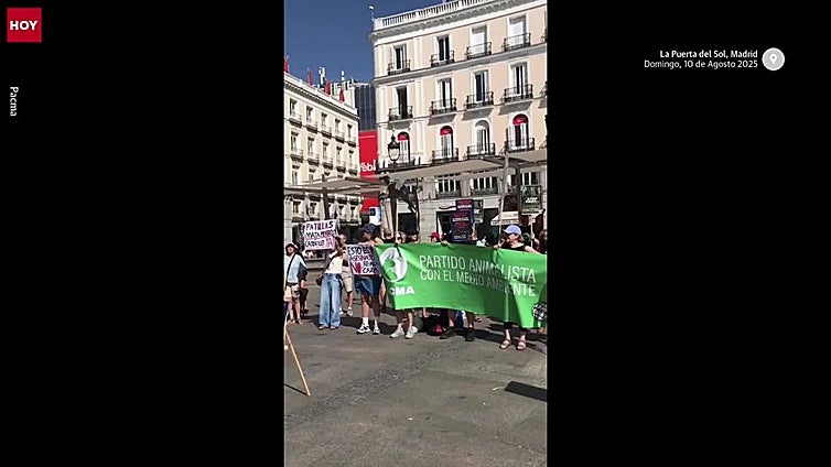 Pacma se concentra en Madrid en protesta por la muerte de 32 perros por inanición en Extremadura