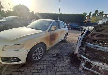 Extinguen el incendio de Las Vaguadas que deja tres heridos y dos coches y un camión de bomberos quemado