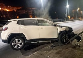 Imagen del coche tras el accidente, que tuvo lugar en la madrugada del martes al miércoles.