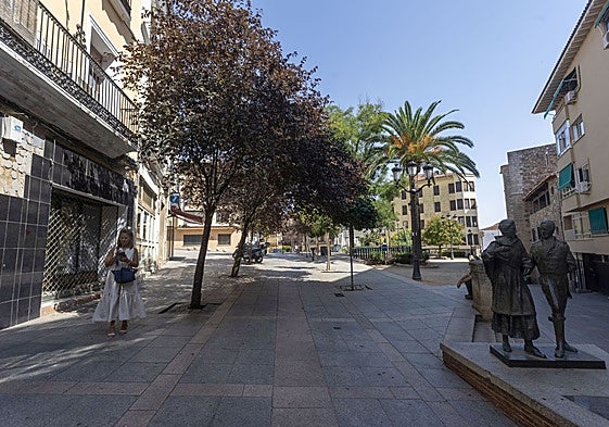 La plaza de la Concepción de Cáceres, este jueves por la mañana.