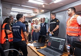 Mandos de la UME en su visita al CECOPI esta semana.