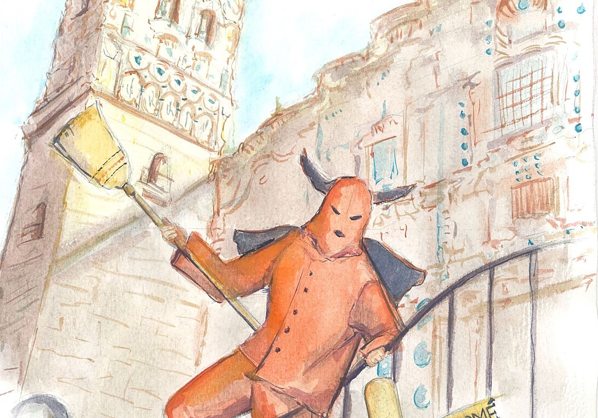 Cartel ganador de la Salida del Diablo de San Bartolomé de este año, por Blanca Lucía Esteban Álvarez.