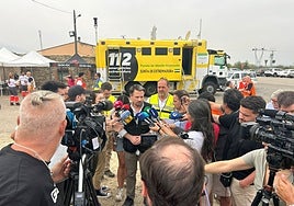 Abel Bautista este lunes en el puesto de mando avanzado.