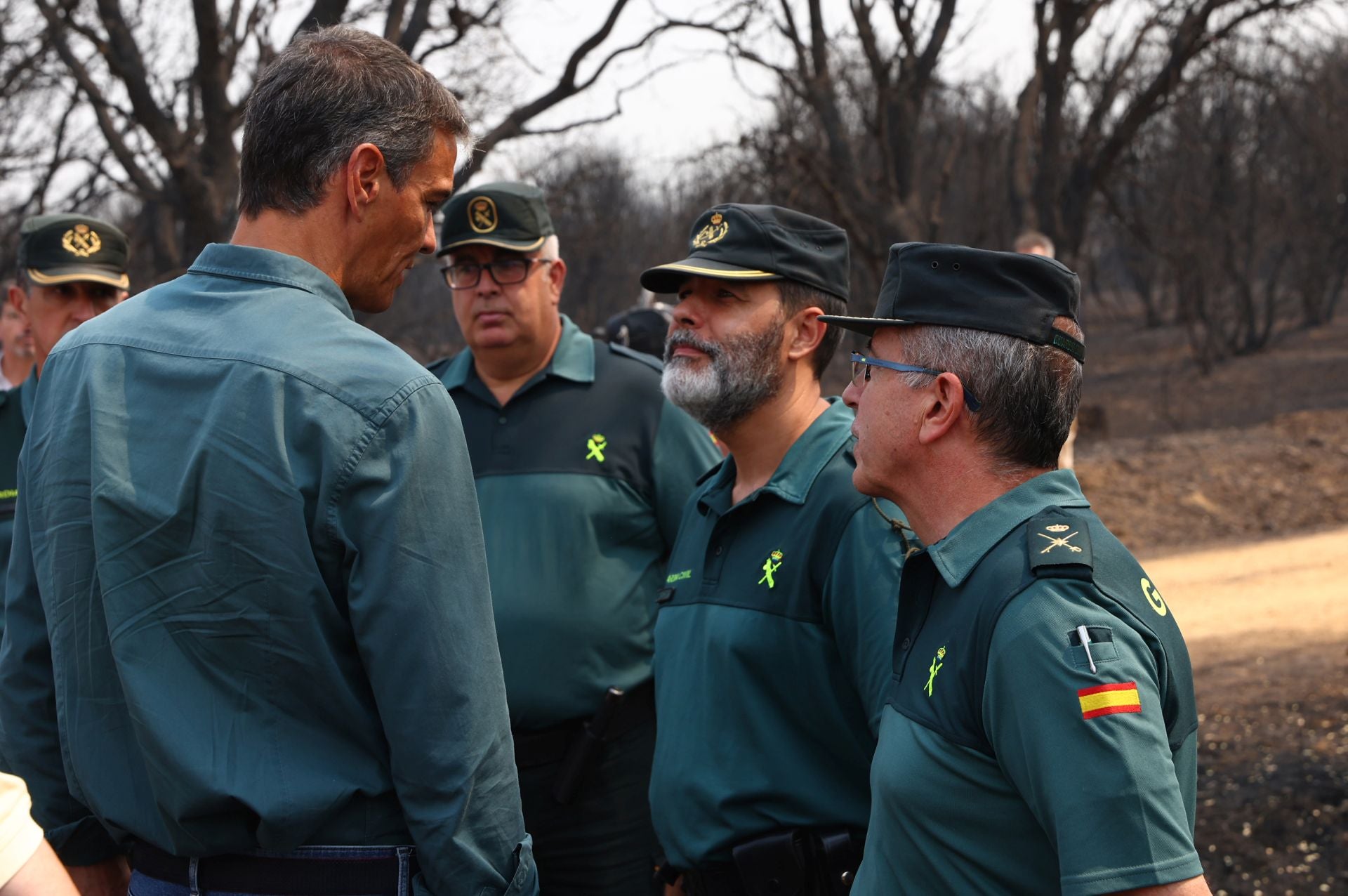 Fotos | Así ha sido la visita de Pedro Sánchez a Extremadura al incendio de Jarilla