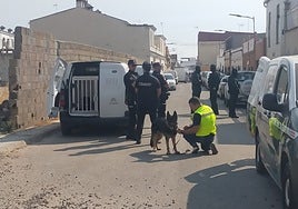 Agentes de la Policía Nacional y la Guardia Civil, en el operativo de Las Moreras este miércoles.