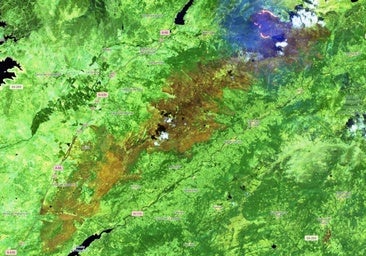 Así se ve el incendio de Jarilla desde el espacio con cámara infrarroja