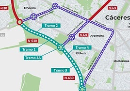 Restricciones de tráfico por obras en la avenida del Ferrocarril de Cáceres desde este martes