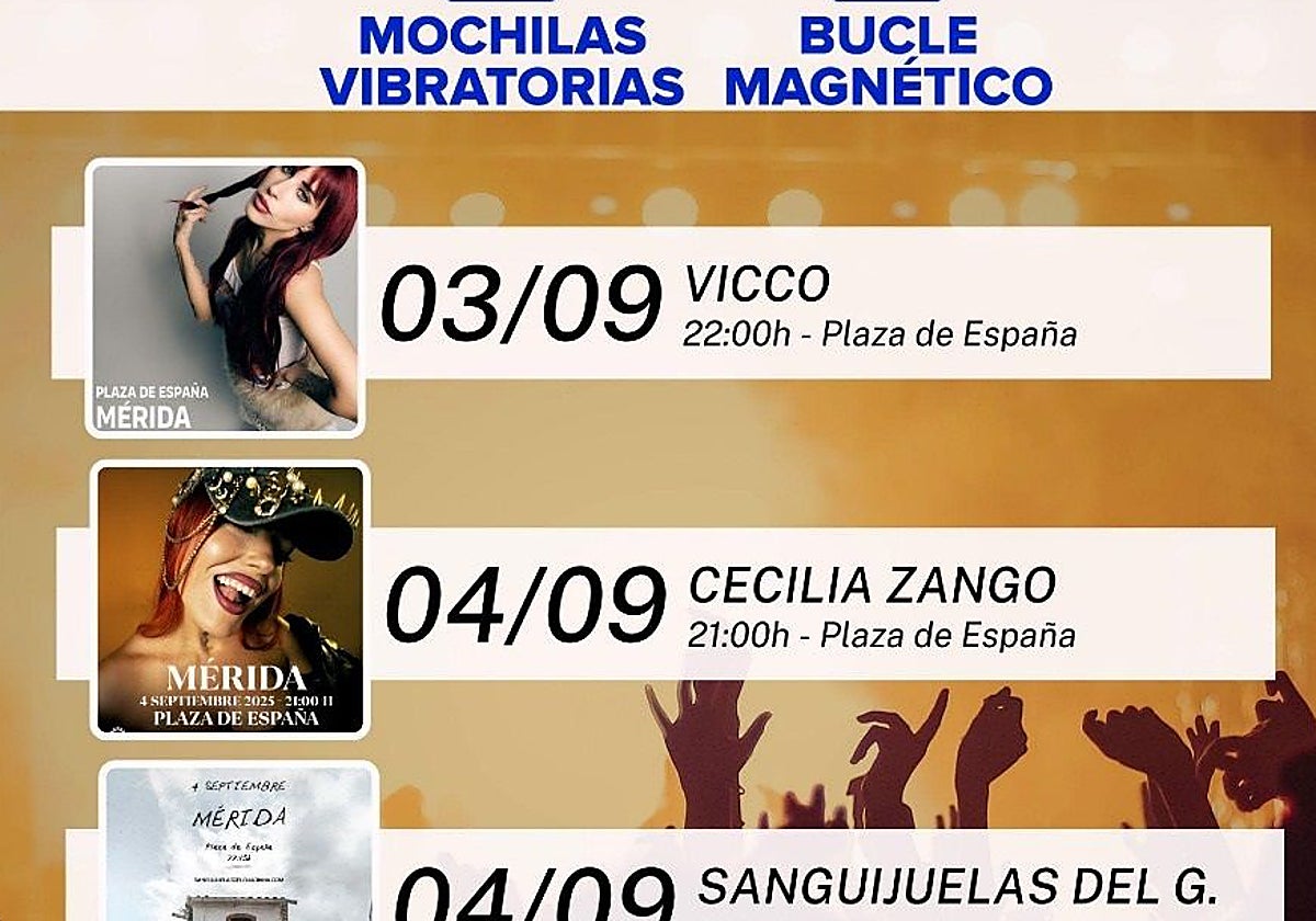 Cartel con los conciertos accesibles de la Feria.