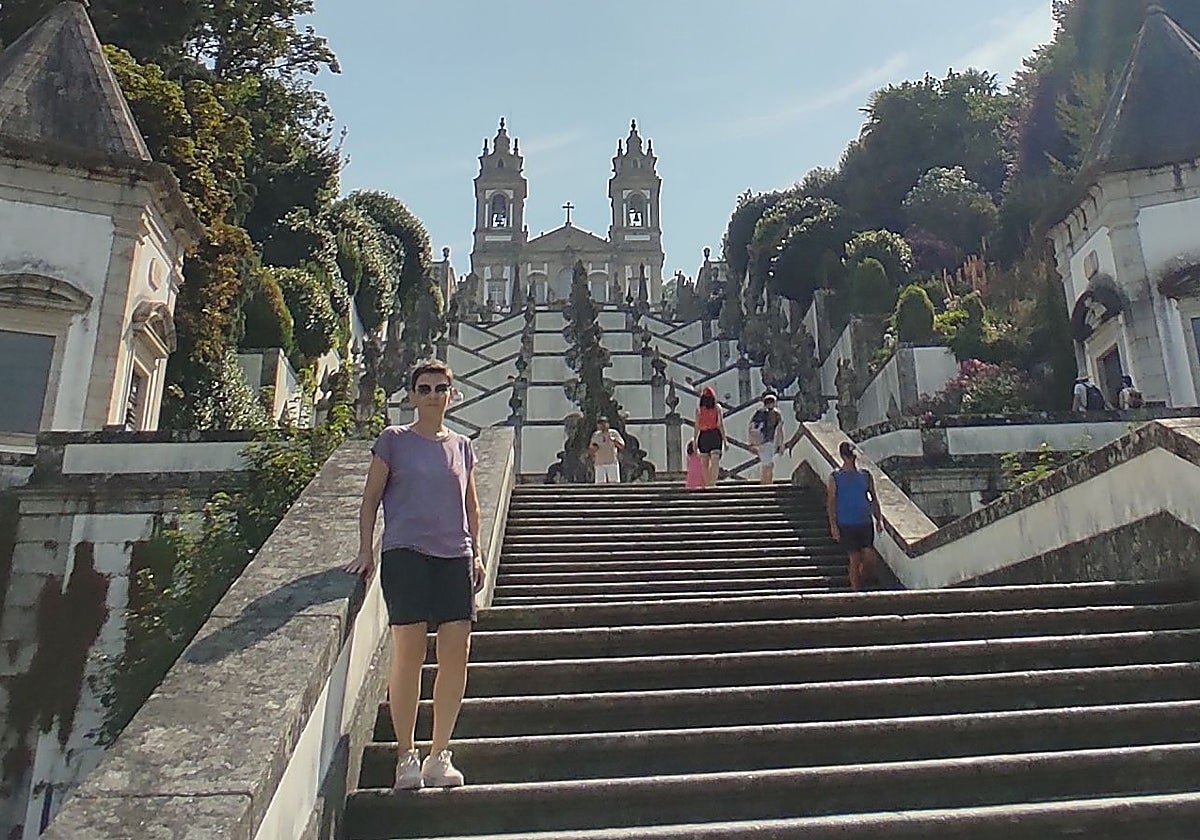 La librera María José Gil en una de sus escapadas veraniegas.