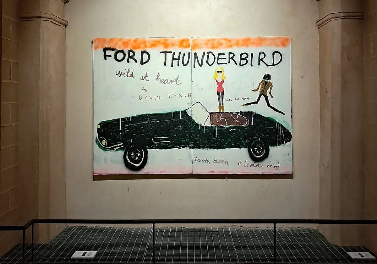 Una de las obras de la artista ya colgadas en el Espacio Cultural Santa Catalina.