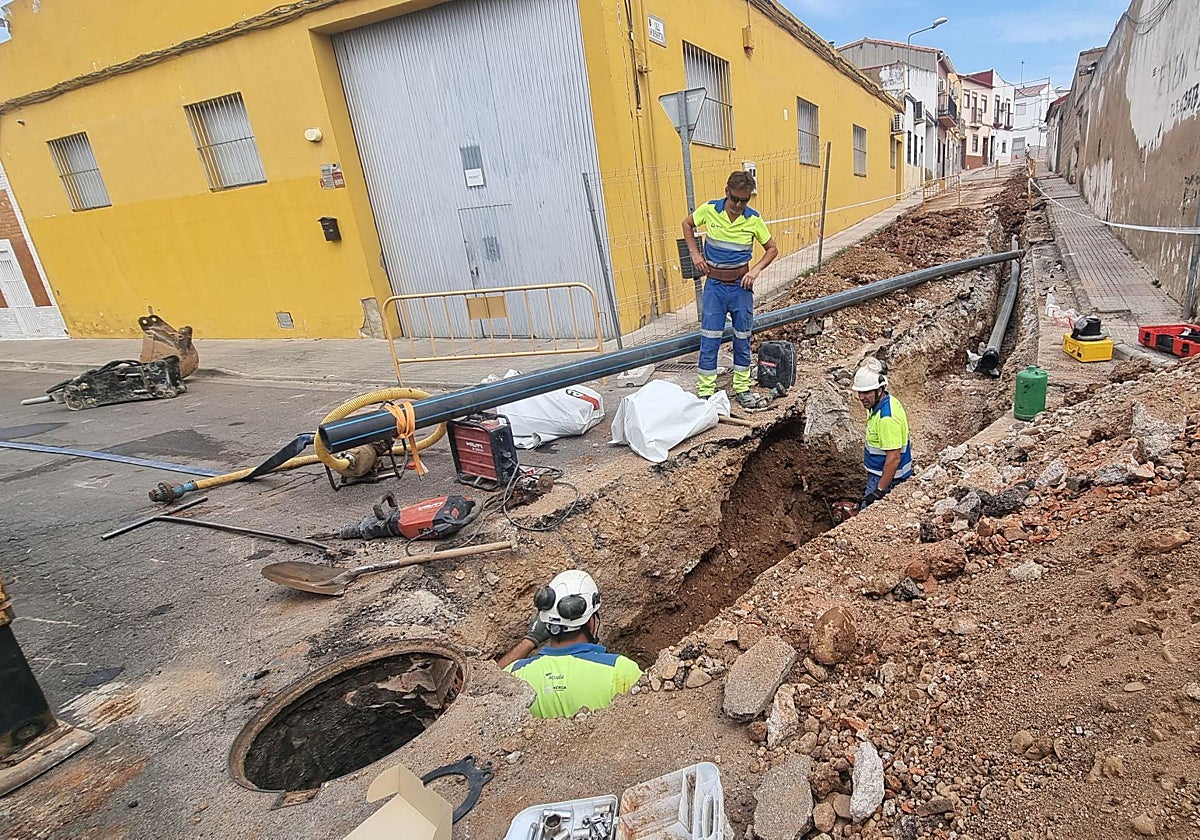 Obras actualmente en marcha en la barriada de San Juan.