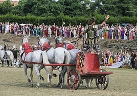 Carrera de cuadrigas en el Circo Romano en la pasada edición de Emerita Lvdica.
