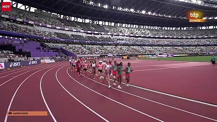 Caída de Laura Luengo en el Mundial de Atletismo