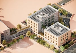 Recreación del nuevo edificio con la pasarela que lo unirá al actual Palacio de Justicia.