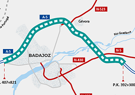 Tramo de la A-5 en la que se realizan las labores de asfaltado de la carretera.