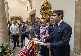 El dueño del hotel Palacio de Godoy, Fernando Palazuelo, en la inauguración del establecimiento de Santiago este viernes.