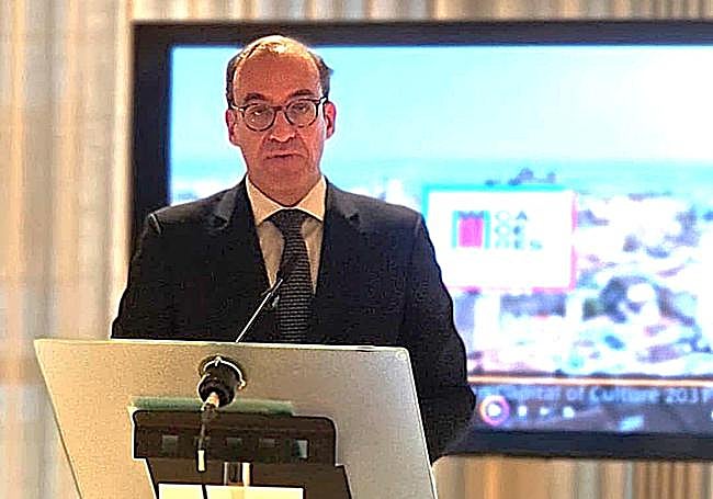 Rafael Mateos, durante la presentación de Cáceres 2031.