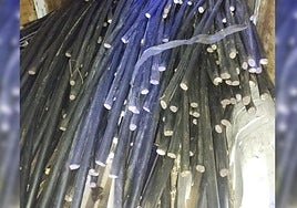 Cableado intervenido por los agentes.